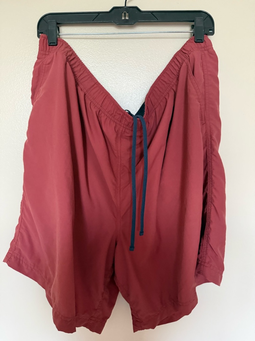 Men's Solid Rust Colored LL Bean Swim Trunks with Drawstring